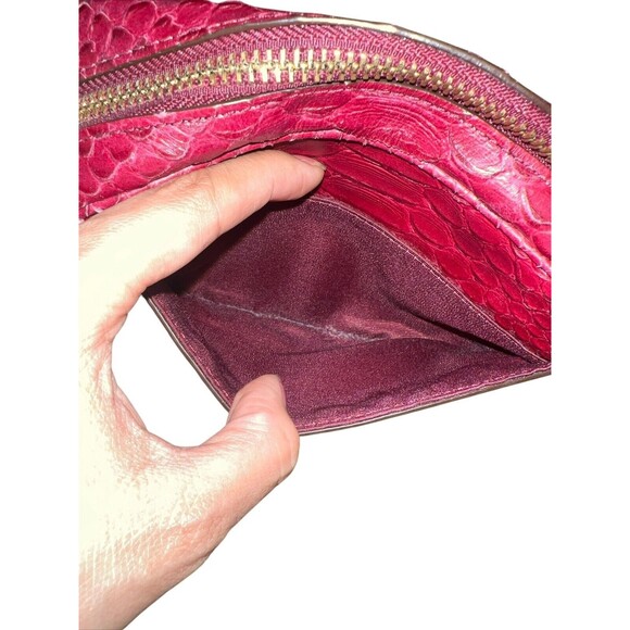 Coach Wristlet Bag Legacy Embossed Leather Python Deep Port Zip 49696 - Picture 14 of 15